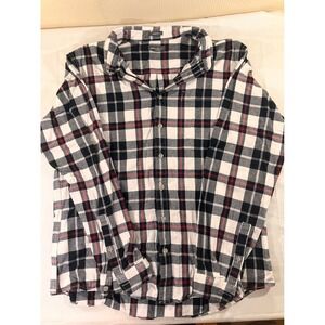 Eddie Bauer Mens Flannel Shirt 1XLT Extra Large Classic Fit Plaid Cotton